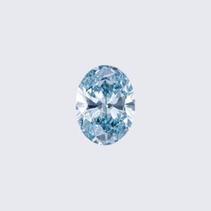 Oval cut lab grown blue diamond