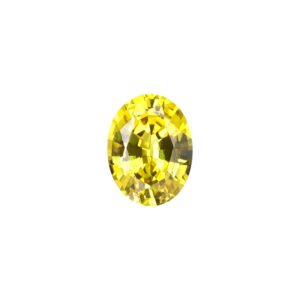 Oval cut lab grown yellow sapphire