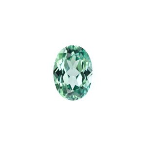 Oval lab grown green sapphire