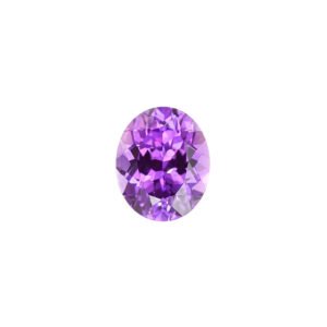 Oval lab grown purple sapphire