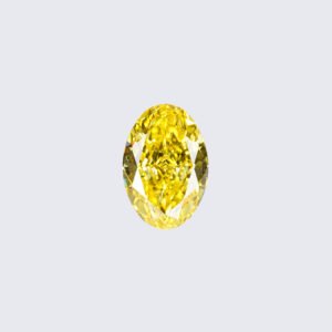 Oval lab grown yellow diamond